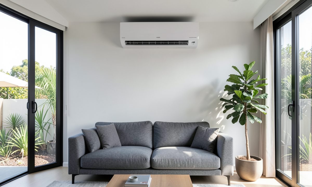 Quiet Hisense split system installed in a Melbourne living room