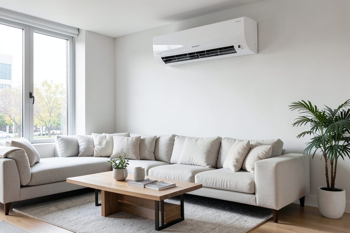Hisense multi split wall-mounted indoor head in a bright Melbourne living room