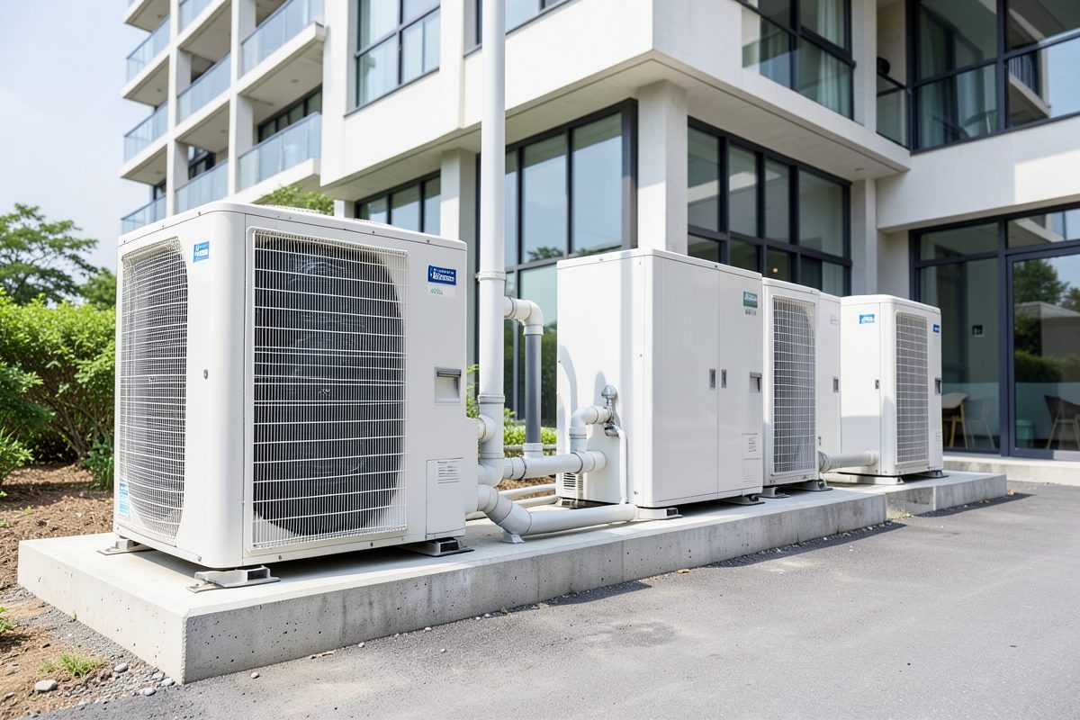 Daikin VRV outdoor units installed beside a modern Melbourne building