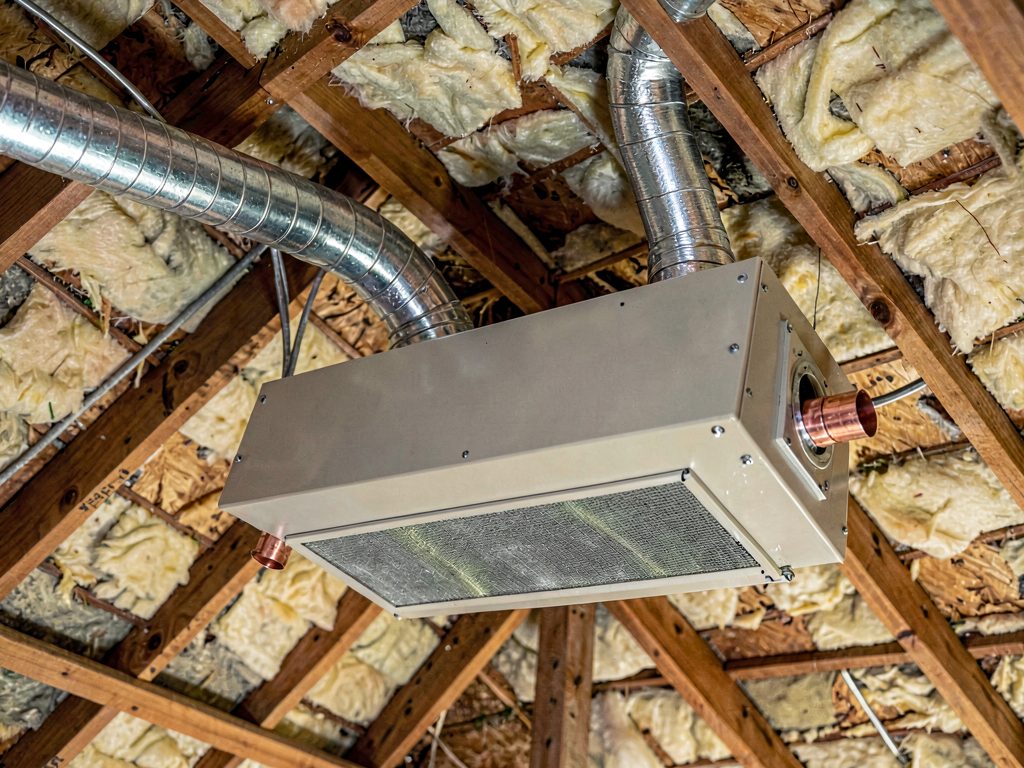 Mitsubishi Electric PEAD low-profile ducted indoor unit installed in a Melbourne roof cavity