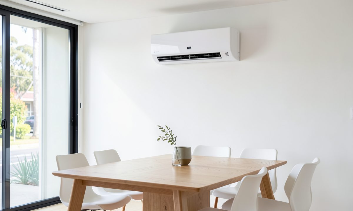 Neat wall-mounted multi split indoor head in a modern Melbourne room