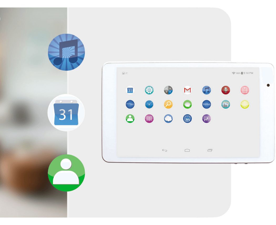 MyAir colour touchscreen tablet used as a smart home hub