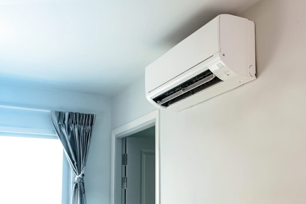 Wall-mounted reverse cycle split system air conditioner in a modern Melbourne home