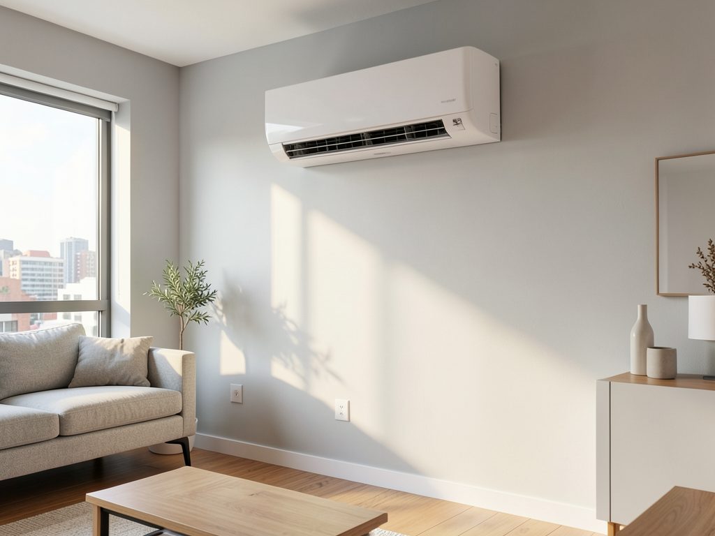 Reverse cycle split system indoor head installed on a wall in a Melbourne home