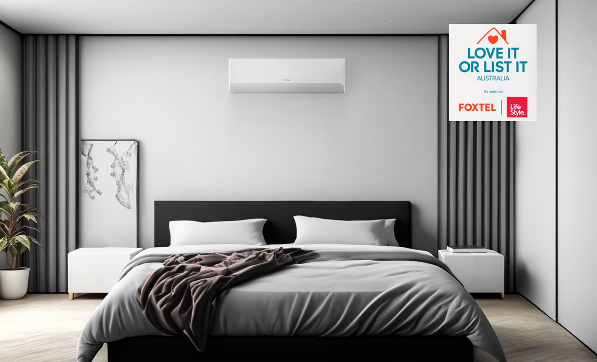 Quiet Rinnai split system installed in a Melbourne bedroom
